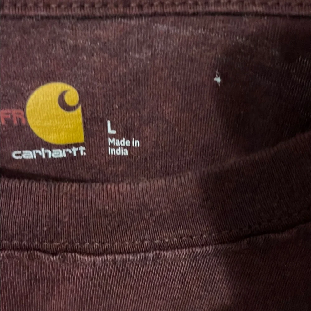Carhartt Flame Resistant Men's Long Sleeve Tee - Maroon - Picture 4 of 5